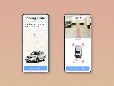 Parking finder - App app art design graphic design illustration typography ui ux web website
