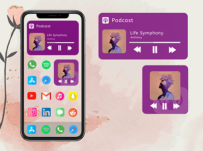 Podcast - Ios 14 Widget animation app art design graphic design illustration typography ui ux website