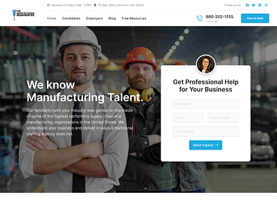 The Manufacturing Headhunter - Landing Page branding clean concept creative design dribbble trend trending ui