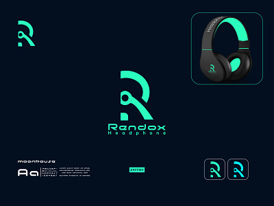 R + Headphone - Headphone Brand Logo Design
