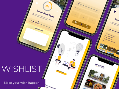 wishlist application add design homepage illustration sign in signup typography ui ui ux ux ux design uxdesign web wish wishlist yellow