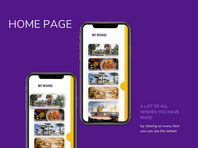 home page application design homepage illustration ui ui ux ux ux design uxdesign wishlist yellow