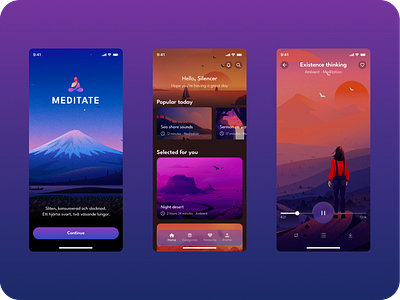 Meditation app design