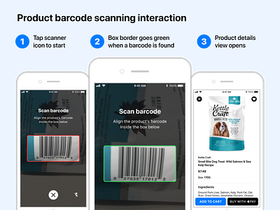Product barcode scanning interaction ios mobile app design