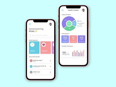 Health Tracker Mobile Application app design ui