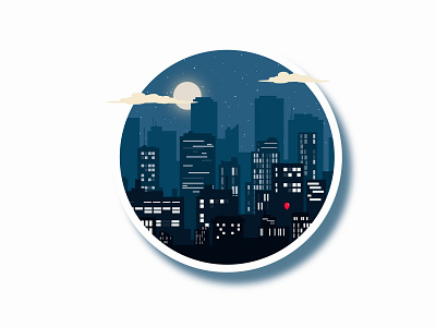 city at night city design flat illustration landscape illustration minimal vector vector illustration
