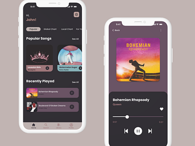 Music Stream App app design music ui ux