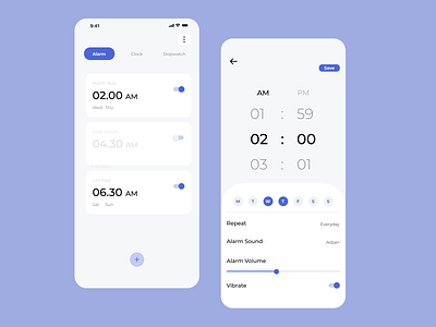 Alarm App alarm app clock design ui ux