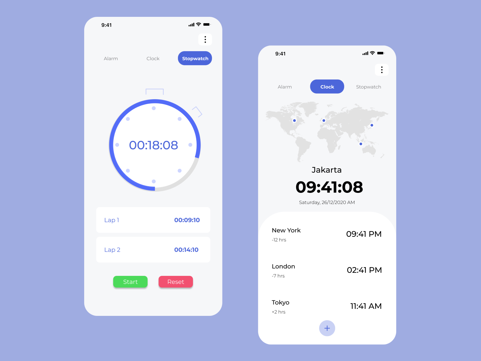 Stopwatch and Clock UI Design by Ariq Alsina on Dribbble