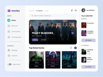 Movie Stream Dashboard Light Mode branding dashboard design exploration movie stream ui ux website