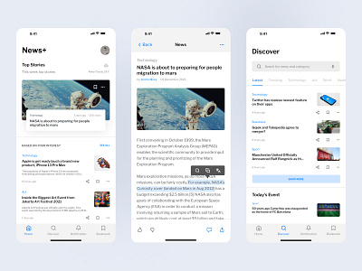 News App app design dribbble exploration figma mobile news ui ux