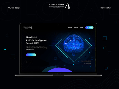 Global AI Summit :: Artificial intelligence Website Design artificial intelligence hardenrahul landing page ui design ui ux