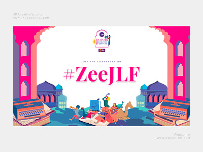 ZeeJLF 2019 hashtag wall design creative hashtag wall jlf pink color social wall
