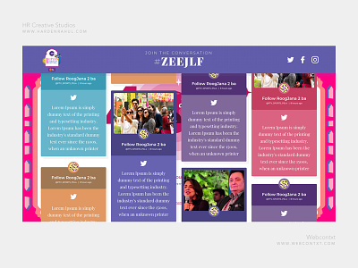 ZeeJLF 2019 Social wall design creative hashtag wall jlf pink color social wall twitter wall