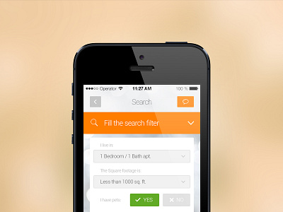 iOS7 Search filter screen freebie filter free input ios7 menu psd search select