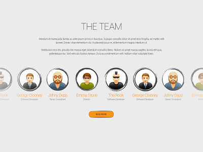 Freebie: The Team arrows avatar button free members psd scroller showcase team users