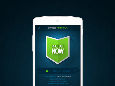 Freebie: Antivirus App HomeScreen android antivirus app button free home menu psd shield smartphone