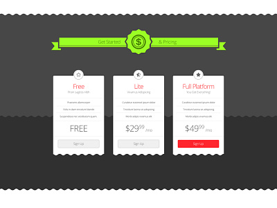 Freebie: Pricing Plans button free full header lite plan price pricing psd sign up