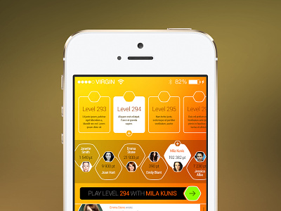 Freebie: Game Screen button chat free game ios level play player psd screen user