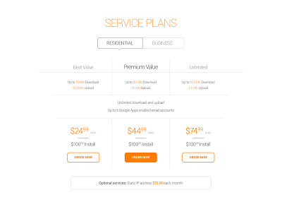 Freebie: Service Plans button free plan premium price psd service tab unlimited