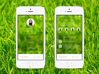 Freebie: Social App Profile & Activity Screen activity app avatar button free menu profile psd social