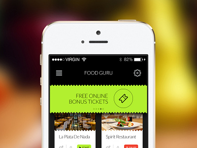 Freebie: Restaurant List Screen app button eat food free icon ios list psd restaurant search