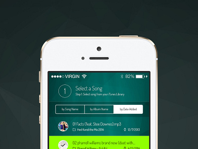 Freebie: Song Selection Screen app clip free ios music psd screen select song sort tempees