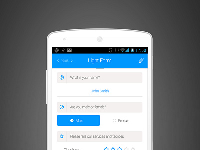 Freebie: Android Light Form android blue form free input light list psd radio rating stars