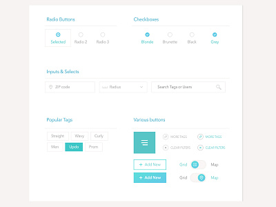 Freebie: UI Elements button checkbox elements free input psd radio select swith tag ui