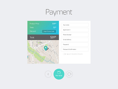 Freebie: Payment Input Form buttons discount form free input map payment pin psd switch