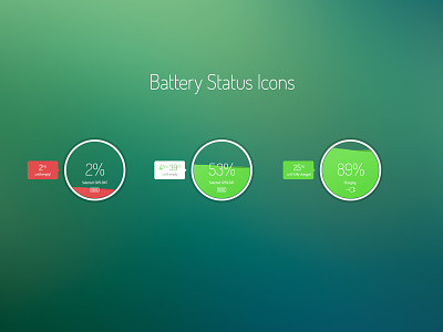 Freebie: Battery Status Icons app battery charging free icon low psd smart status