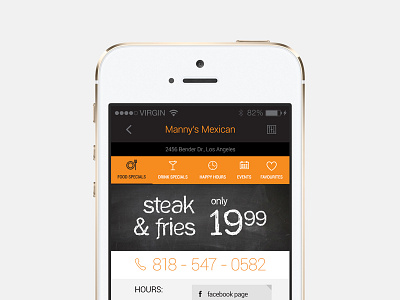 Freebie: Restaurant App Detail app button detail eat food free ios iphone opening psd restaurant