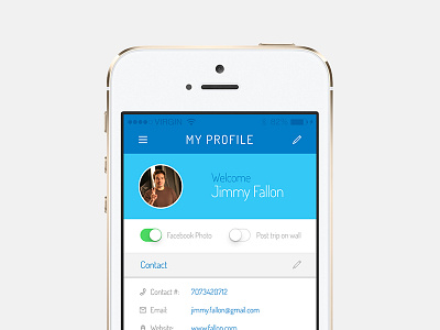 Freebie: User Profile Screen app button free input ios profile psd screen switch user