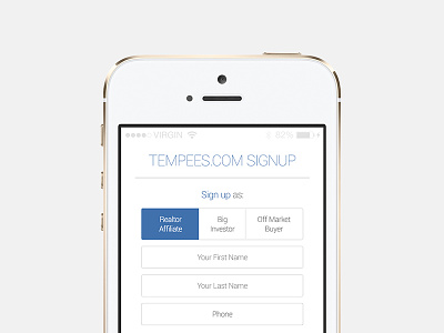 Freebie: iOS app signup app button form free input ios psd register screen switch tab