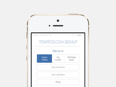 Freebie: iOS app signup