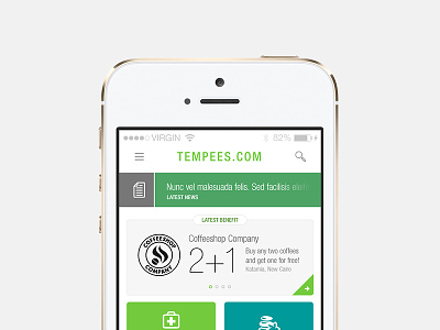 Freebie: Benefits App app benefits categories eshop free icon ios news psd