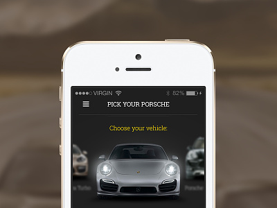 Freebie: Car Selection Screen app car choose detail free info pick psd select speed trip