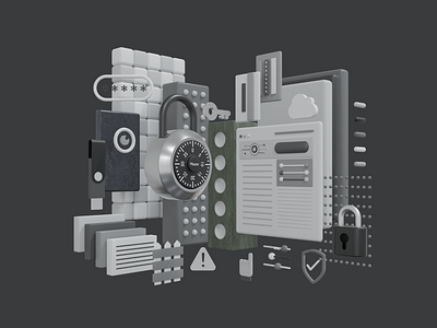 Security Solutions: Web illustration 3d animation branding design graphic design illustration logo motion graphics ui webillustration