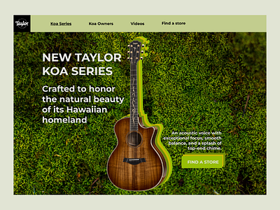 #DailyUI 003 Landing page branding challenge dailyui design guitar landing page design landingpage taylor ui ux