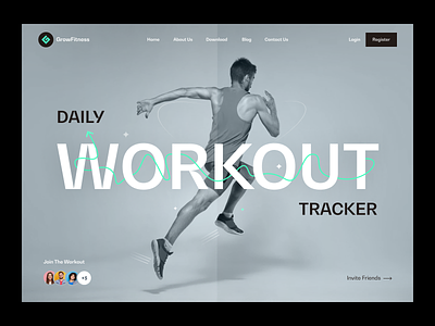 GrowFitness | Landing Page branding exercise fitness fitness website gym health minimal muscle building nutrition personal trainer sport ui ux web web design website workout