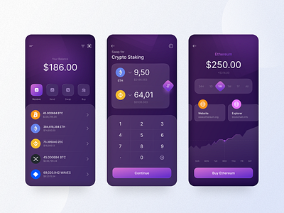 Crypto Staking App all app bitcoin branding crypto investment cryptocurrency dark design exchange minimal mobile product design staking crypto trading ui ux wallet