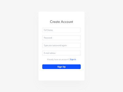 Daily UI: Day 1 - Sign Up 001 buttons clean daily dailyui form interface sign ui up user