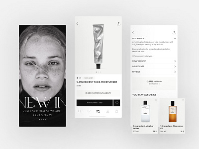 Cosmetics E-com App app cosmetic e commerce minimalism mobile ui
