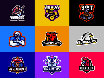 Mini-Collection of Mascots Logos 2020 2020 basketball branding design esport kalinowski logo logo design mascot mascot logo project sport vector