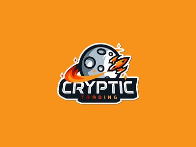 CRYPTIC TRADING LOGO art crypto design kalinowski logo design planet project rocket trading vector