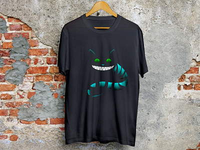 cheshire cat art brand branding cheshire cat design drawing graphic design illustration illustrator t shirt design vector