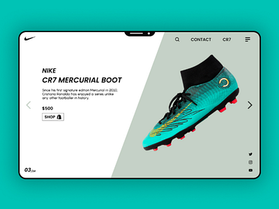 Nike CR7 Store boot cr7 cristiano design designer designs. ecommerce figma football inspiration landing landingpage nike nikefootball selling
