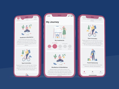 My Journey app design app design healthcare healthcare app ios app design meditation treatment ux