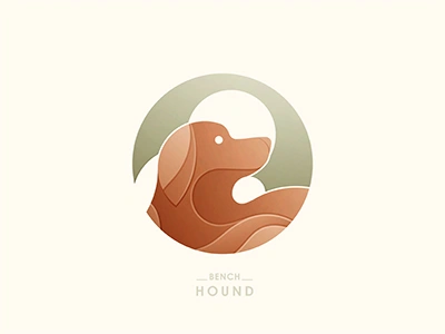 Bench Hound Logo badge bench hound logo construction dog hound illustration logo vector yp © yoga perdana