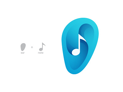 ear + note branding design logo